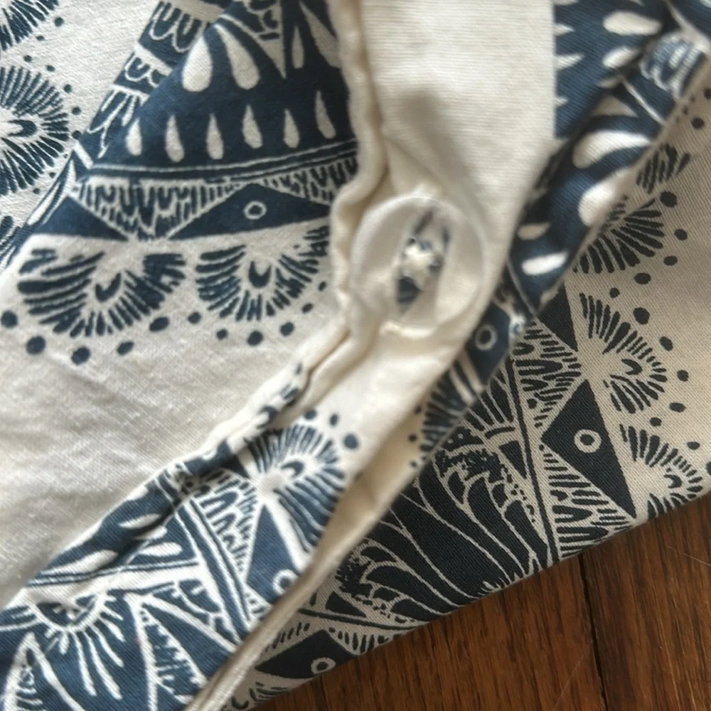 White and Navy Duvet cover, 100% Cotton
